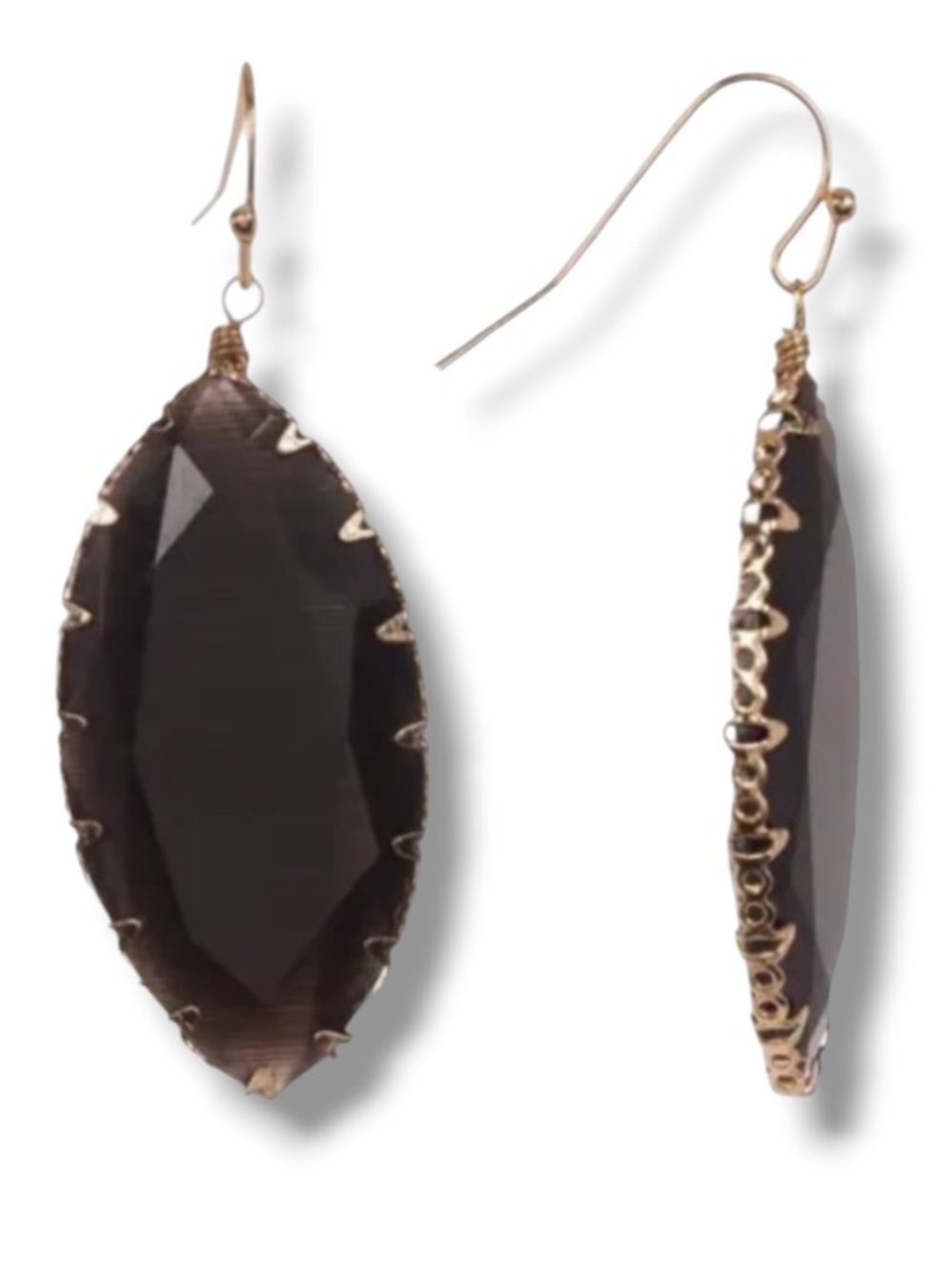 14th & Union Women’s Elegant Wire Wrapped Stone Black Drop Evening Earrings